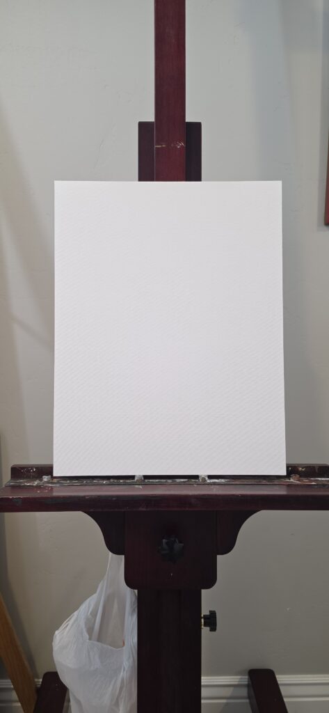 Blank canvas on Meeden panel — painting not yet started