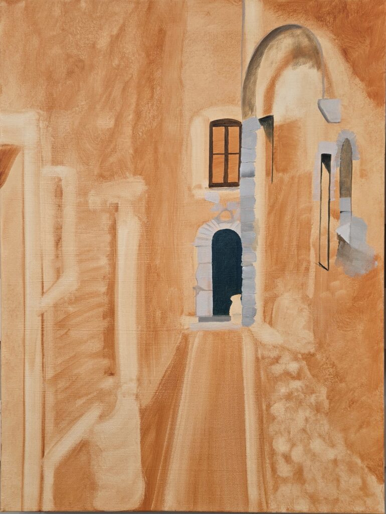 Chemin Agréable sketch and imprimatura stage