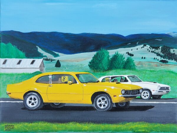 Comet vs Maverick — original painting by Daron Fraley