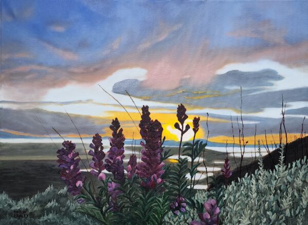 Sunset at Ensign Peak — original painting by Daron Fraley